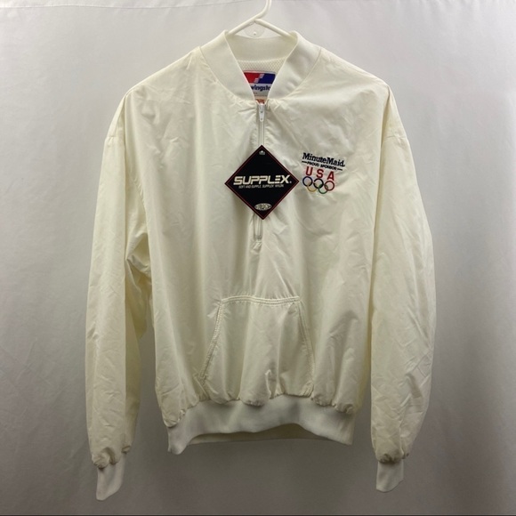 Vtg USA Olympics NWT White Windbreaker Pullover L - Picture 9 of 9